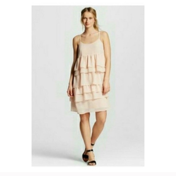 Who What Wear Blush Pink Ruffle Dress - Picture 2 of 8